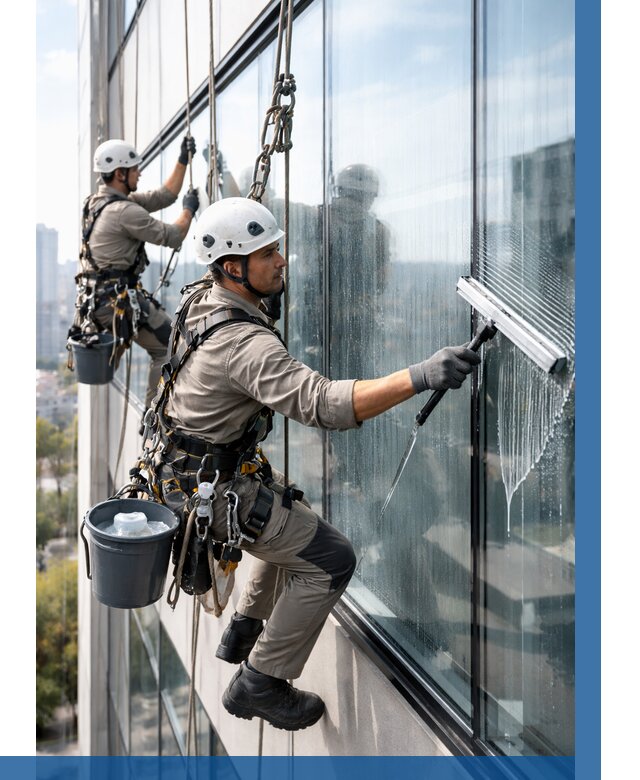Мойка окон альпинистами в Ханты-Мансийске от 4594 р. | ВЫСОТНИК-Хнт