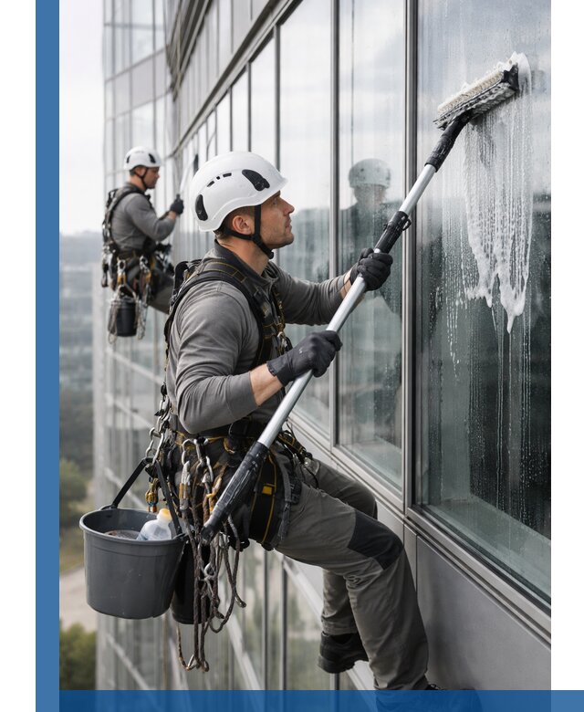 Высотная мойка сплошного остекления с выездом в Ханты-Мансийске