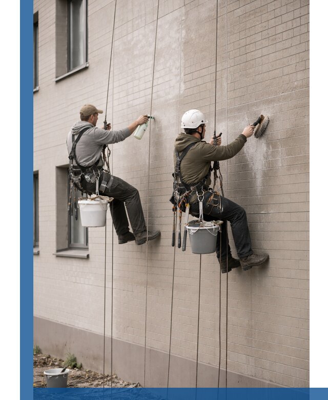 Удаление высолов с фасада зданий в Ханты-Мансийске без повреждений и следов