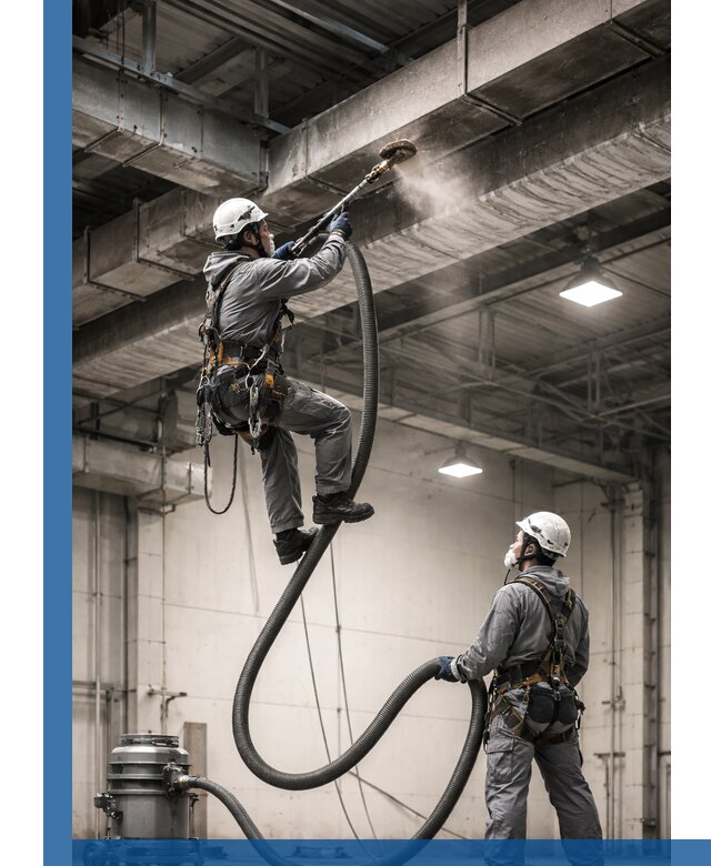 Обеспыливание потолочных конструкций в Ханты-Мансийске промышленным альпинизмом