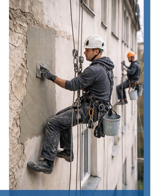 Восстановление штукатурки фасада в Ханты-Мансийске от 1225 р. | ВЫСОТНИК-Хнт