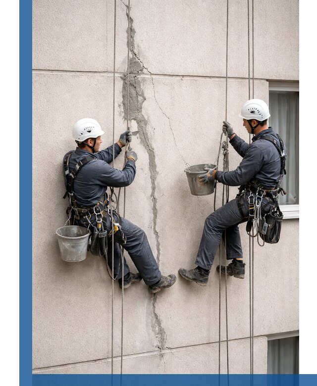 Заделка трещин на фасаде в Ханты-Мансийске с гарантийным ремонтом