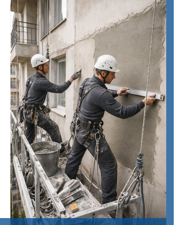 Штукатурка фасада на высоте в Ханты-Мансийске от 919 р. | ВЫСОТНИК-Хнт