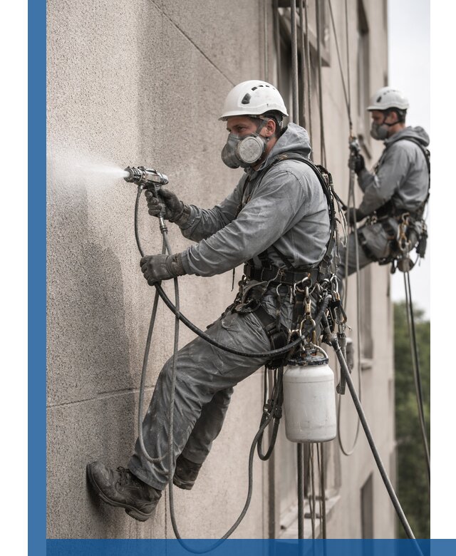 Безвоздушная покраска фасадов зданий в Ханты-Мансийске профессионально