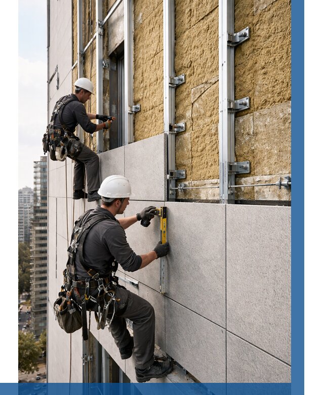 Монтаж вентилируемого фасада в Ханты-Мансийске от 3573 р. | ВЫСОТНИК-Хнт