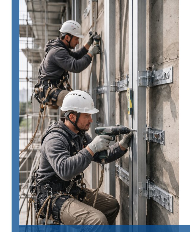 Монтаж и крепление подсистемы вентфасада в Ханты-Мансийске