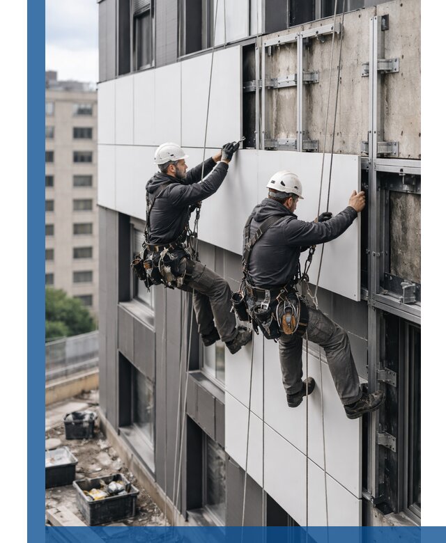 Монтаж композитных панелей фасада в Ханты-Мансийске под ключ