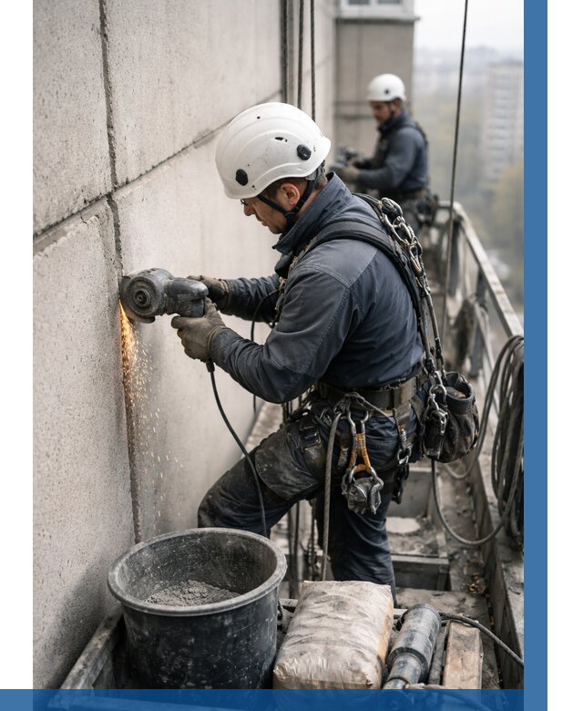 Штробление межпанельных швов в Ханты-Мансийске от 1225 р. | ВЫСОТНИК-Хнт