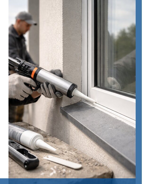 Герметизация монтажных швов окон в Ханты-Мансийске от 664 р. | ВЫСОТНИК-Хнт