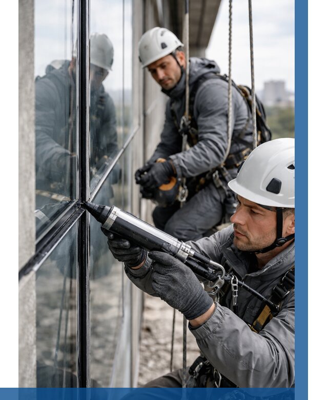 Герметизация витражных швов в Ханты-Мансийске от 664 р. | ВЫСОТНИК-Хнт