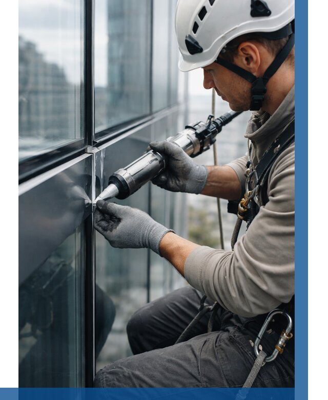 Герметизация стыков витража в Ханты-Мансийске от 1225 р. | ВЫСОТНИК-Хнт