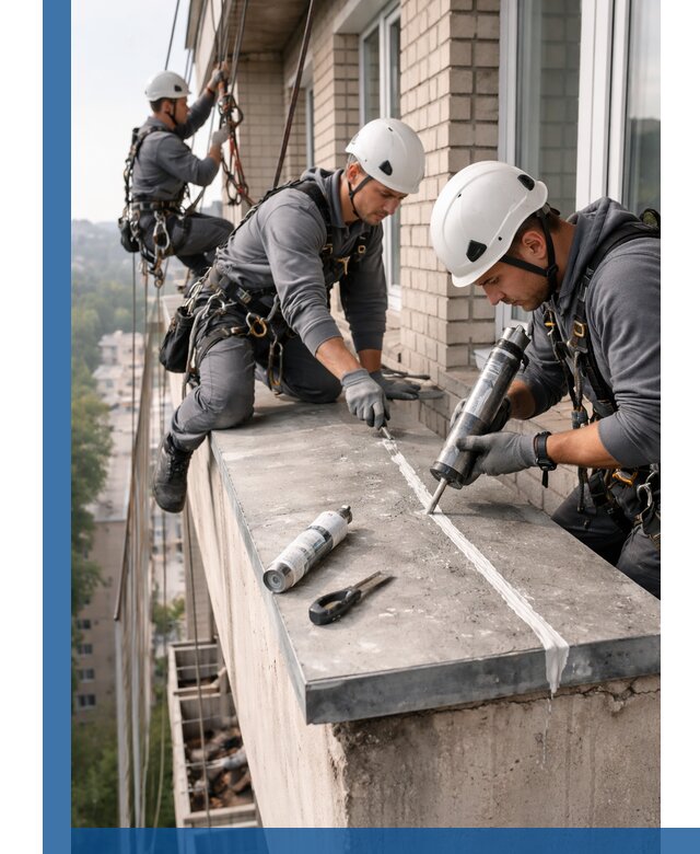 Герметизация балконного козырька в Ханты-Мансийске профессионально