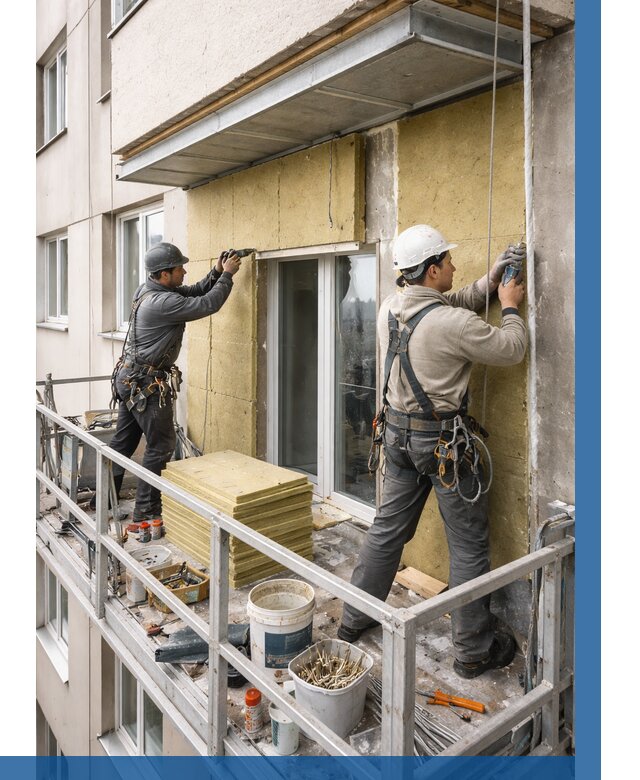 Утепление балкона снаружи в Ханты-Мансийске от 1633 р. под ключ ВЫСОТНИК-Хнт