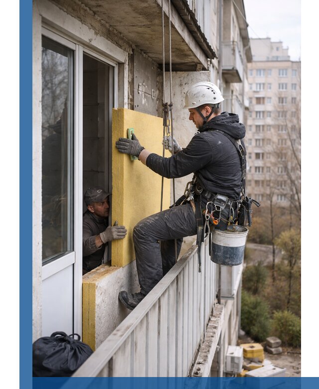 Профессиональное утепление балкона снаружи в Ханты-Мансийске под ключ