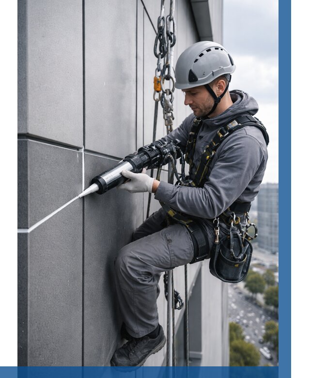 Герметизация стыков фасадных панелей в Ханты-Мансийске от 6636 р.| ВЫСОТНИК-Хнт