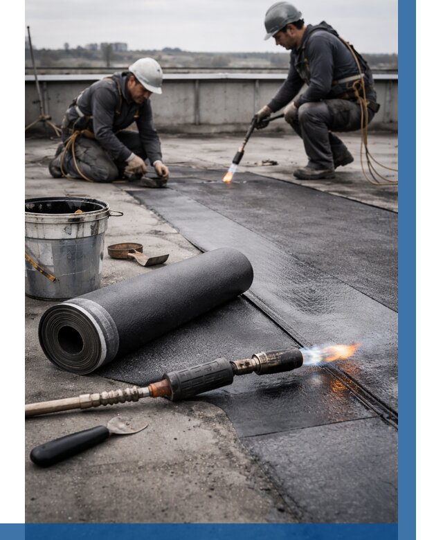 Ремонт рулонной кровли в Ханты-Мансийске от 664 р. | ВЫСОТНИК-Хнт