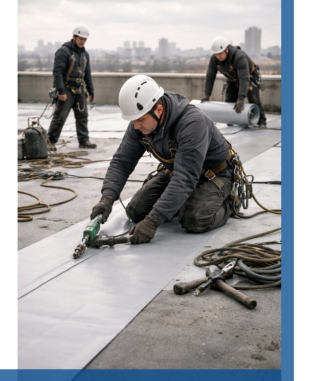 Ремонт мембранной кровли в Ханты-Мансийске от 1838 р./м2 | ВЫСОТНИК-Хнт