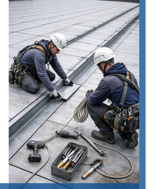 Ремонт фальцевой кровли в Ханты-Мансийске от 715 р. | ВЫСОТНИК-Хнт