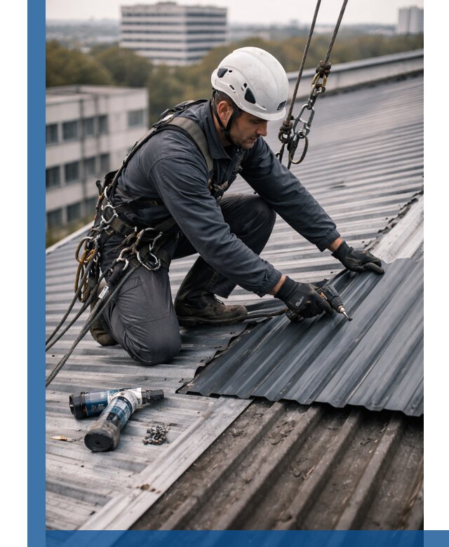 Ремонт профнастила на кровле в Ханты-Мансийске, работы под ключ