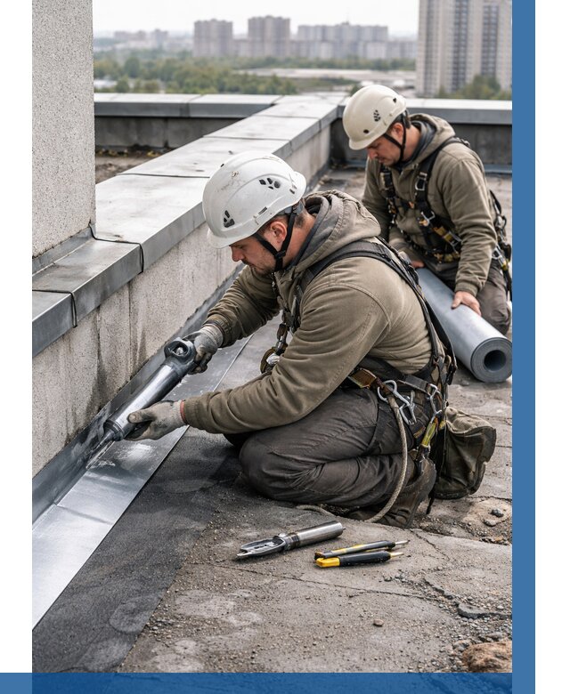 Ремонт кровельных примыканий в Ханты-Мансийске от 1225 р. | ВЫСОТНИК-Хнт