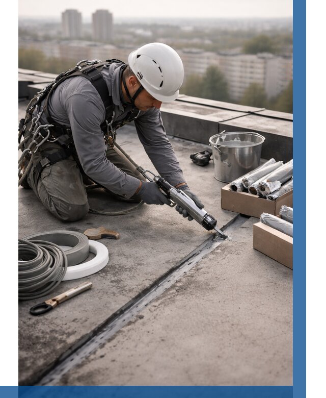 Герметизация швов кровли в Ханты-Мансийске от 459 р./м2 | ВЫСОТНИК-Хнт