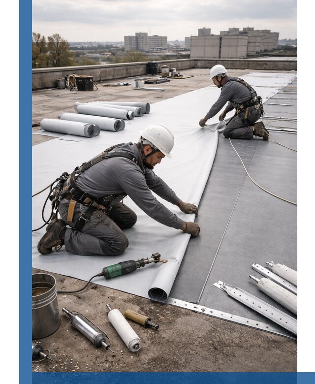 Монтаж мембранной кровли в Ханты-Мансийске для промышленных зданий