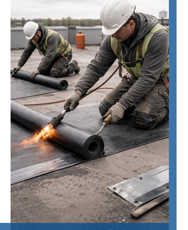 Монтаж наплавляемой кровли в Ханты-Мансийске от 868 р. — ВЫСОТНИК-Хнт