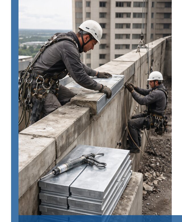 Замена парапетных крышек и установка новых в Ханты-Мансийске