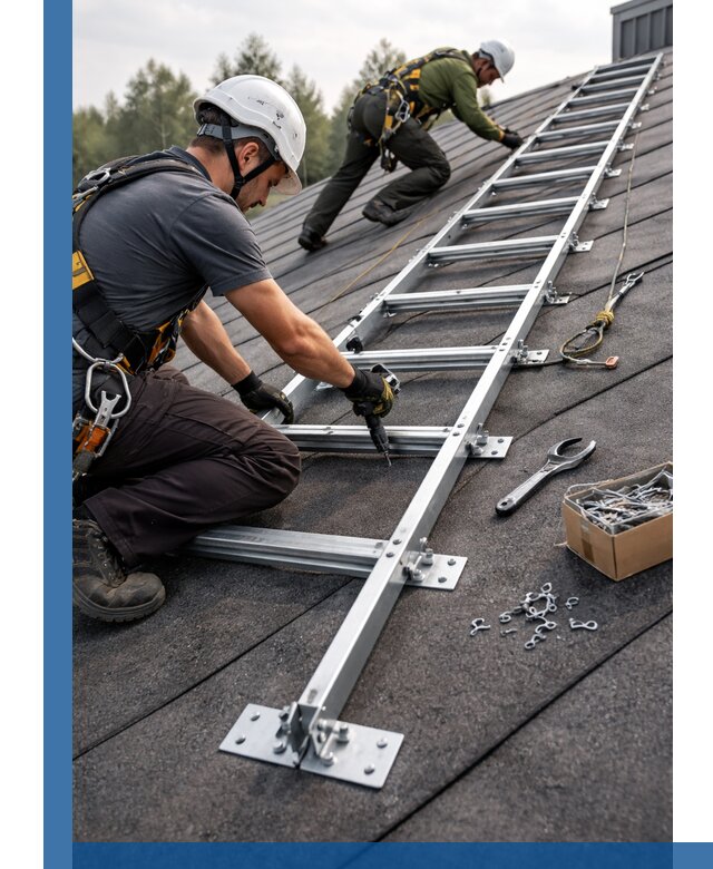 Профессиональный монтаж кровельной лестницы в Ханты-Мансийске под ключ