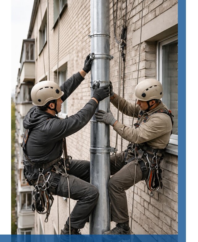 Замена водосточных труб в Ханты-Мансийске от 6636 р. | ВЫСОТНИК-Хнт
