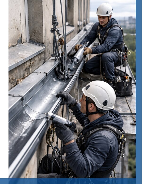 Ремонт водосточных желобов в Ханты-Мансийске от 6636 р. | ВЫСОТНИК-Хнт