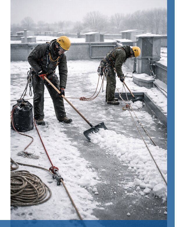 Очистка крыши от снега в Ханты-Мансийске от 7657 р. | ВЫСОТНИК-Хнт