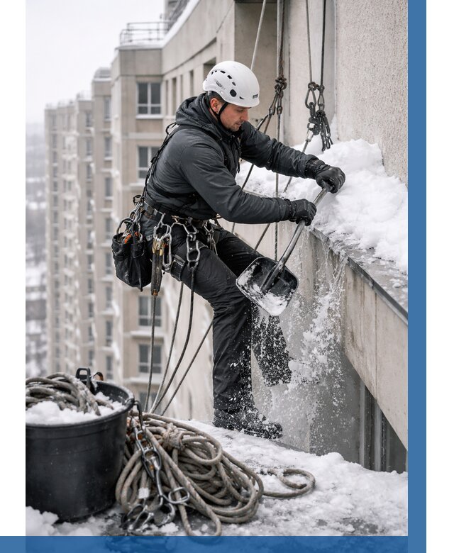 Очистка карнизов от снега в Ханты-Мансийске от 306 р. | ВЫСОТНИК-Хнт