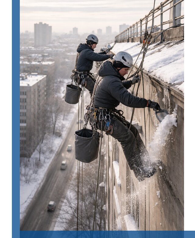 Очистка карнизов от снега в Ханты-Мансийске профессионально и безопасно