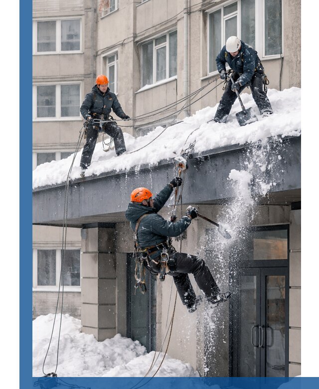 Безопасная очистка навесов от снега в Ханты-Мансийске круглогодично