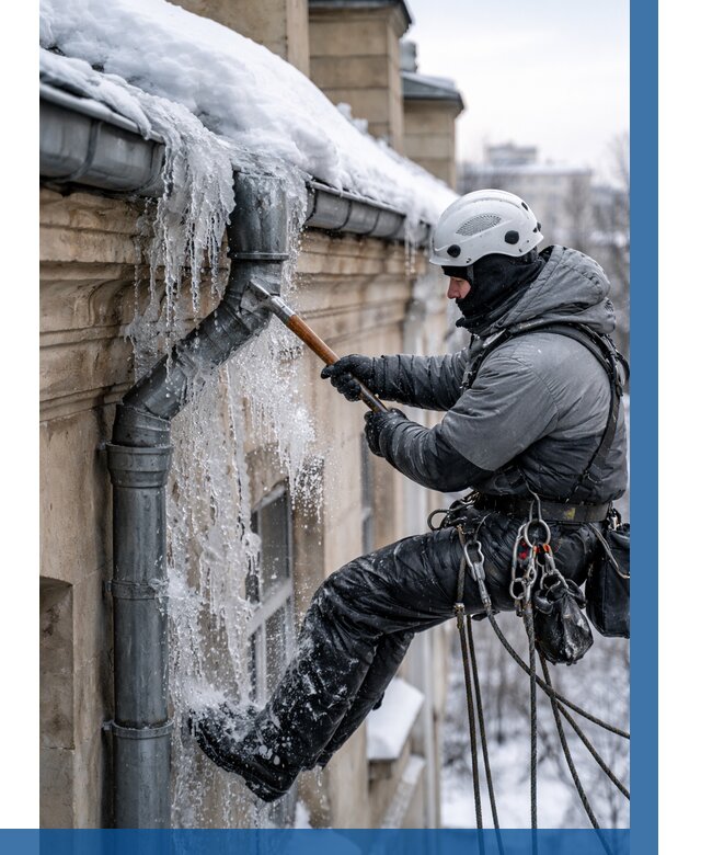 Очистка водостоков от льда в Ханты-Мансийске от 3573 р. | ВЫСОТНИК-Хнт