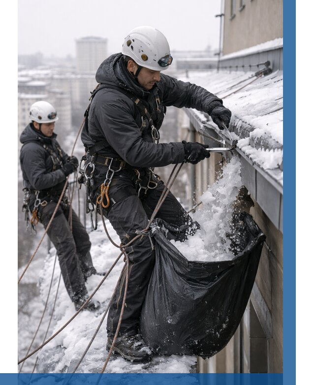 Аварийная очистка крыши в Ханты-Мансийске под ключ от 306 р. | ВЫСОТНИК-Хнт