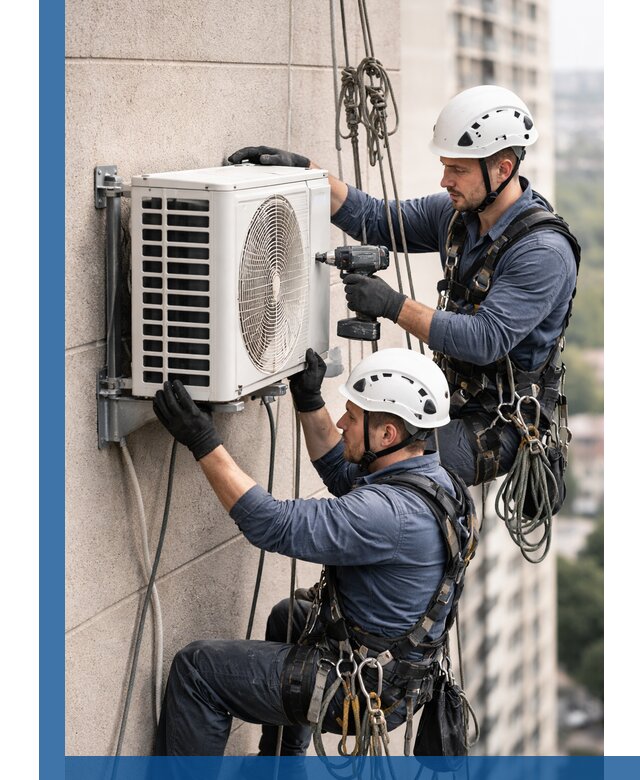 Монтаж внешнего блока кондиционера в Ханты-Мансийске установка и крепление