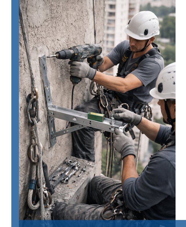 Установка кронштейнов кондиционера и крепежа в Ханты-Мансийске