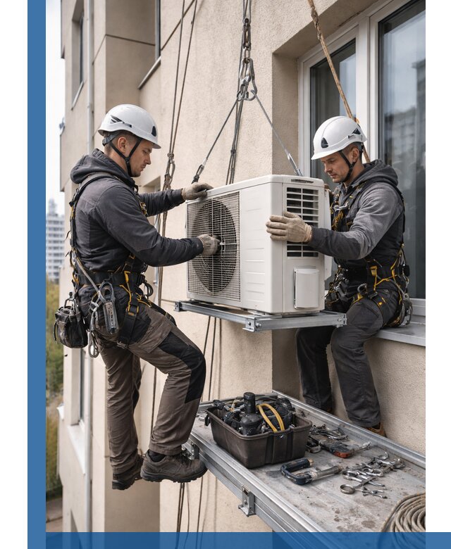 Перенос внешнего блока кондиционера в Ханты-Мансийске с монтажом и крепежом