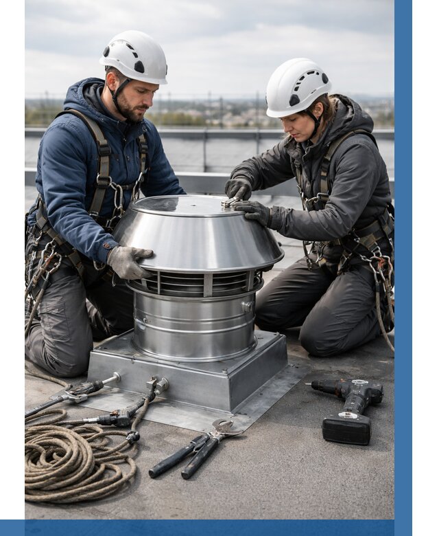 Установка дефлекторов на кровле в Ханты-Мансийске от 4594 р. | ВЫСОТНИК-Хнт