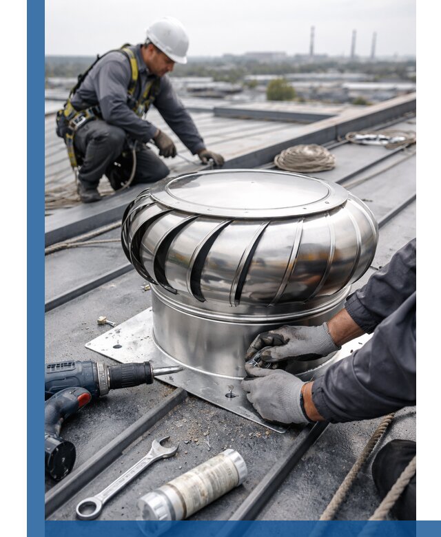 Установка дефлекторов на кровле в Ханты-Мансийске профессионально