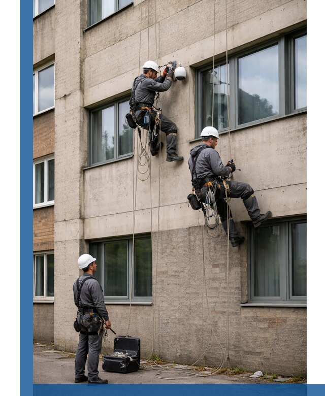 Монтаж фасадных камер видеонаблюдения в Ханты-Мансийске под ключ