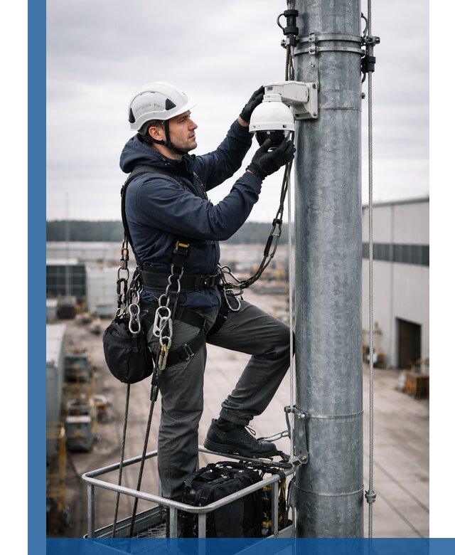 Профессиональная установка видеокамер на мачте в Ханты-Мансийске