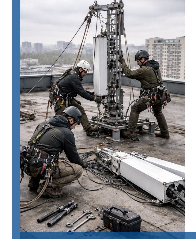 Демонтаж антенн на крыше зданий в Ханты-Мансийске с гарантией