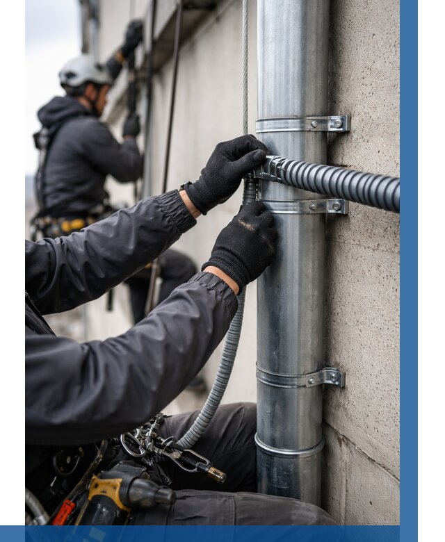 Монтаж гофры для кабеля в Ханты-Мансийске от 306 р. | ВЫСОТНИК-Хнт