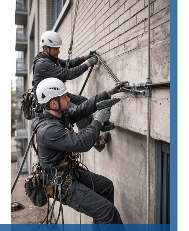 Крепление кабеля на фасаде в Ханты-Мансийске от 357 р. | ВЫСОТНИК-Хнт