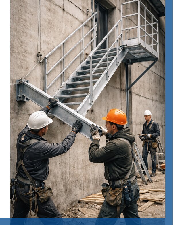 Монтаж металлических лестниц в Ханты-Мансийске от 15314 р. | ВЫСОТНИК-Хнт