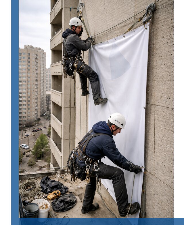 Профессиональный монтаж баннеров на фасаде в Ханты-Мансийске