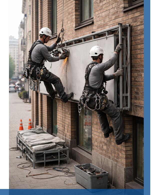 Демонтаж рекламной вывески в Ханты-Мансийске от 6636 р. | ВЫСОТНИК-Хнт